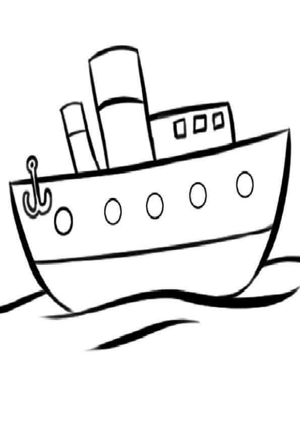 dibujos para colorear de un barco con ancla