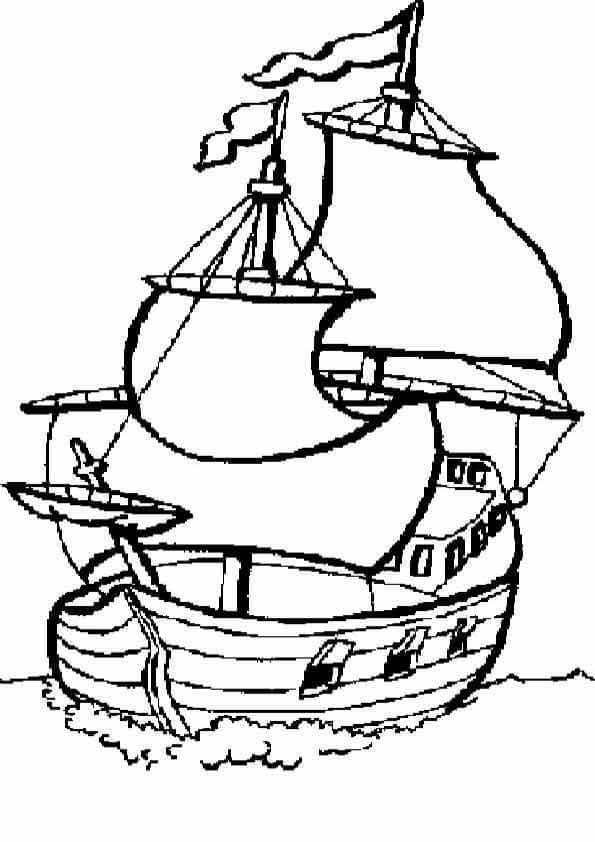 dibujos para colorear barco de madera