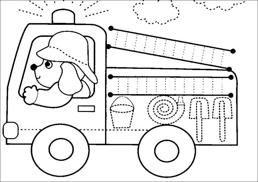dibujos para colorear camión bomberos de juguete