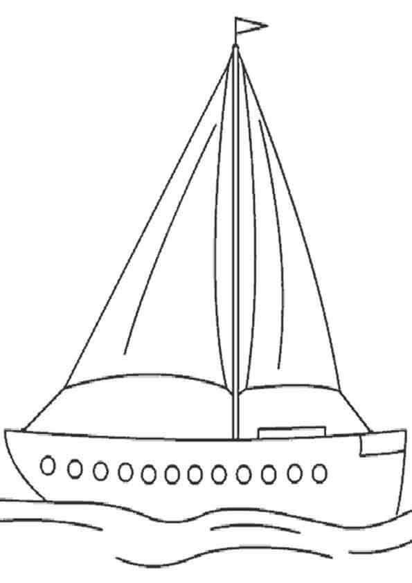 dibujos para colorear de un barco con velas grandes