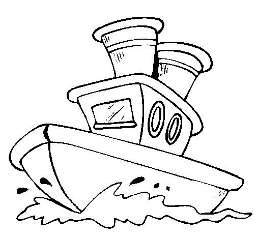 dibujos para colorear barco en el mar
