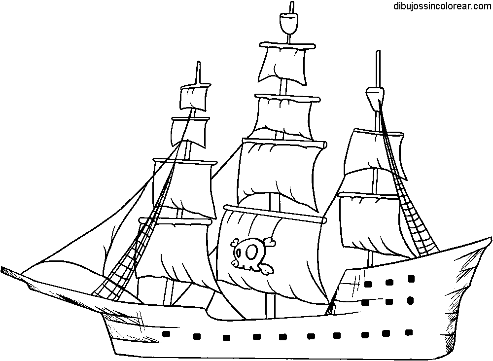 dibujos para colorear barco pirata