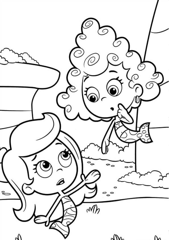 dibujos para colorear de bubble guppies con su amigo