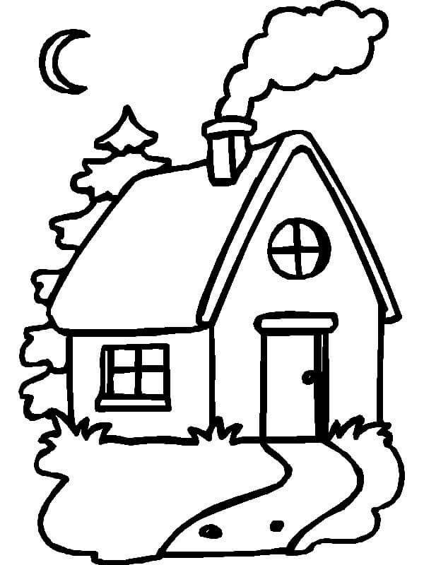 dibujos para colorear de casas con chimenea