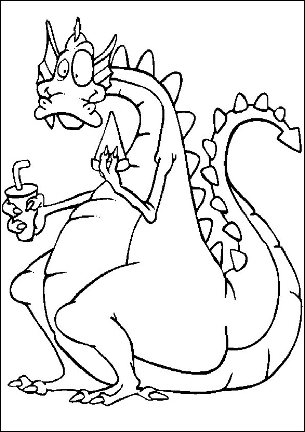 dibujos para colorear de dragones con uan flor