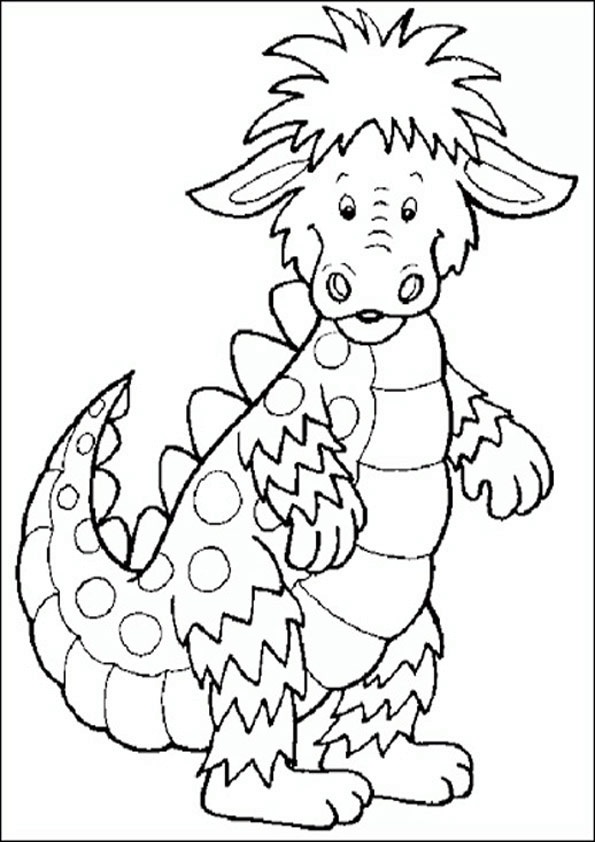 dibujos para colorear de dragones con cola