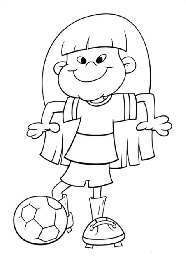 dibujos para colorear de niña jugando al fútbol