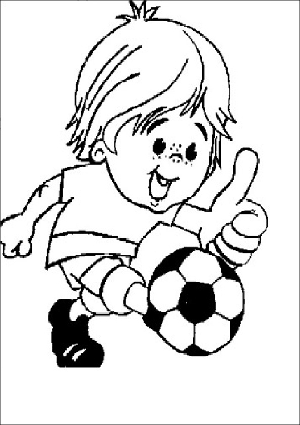 dibujos para colorear de niño jugando al fútbol
